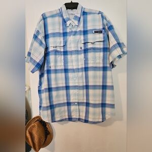 Columbia Sportswear Fishing Men's Shirt Blue and White Size XL